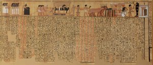 O espírito do falecido descendo ao seu túmulo, do Livro dos Mortos do escriba Neqbed, New Kingdom (papiro)